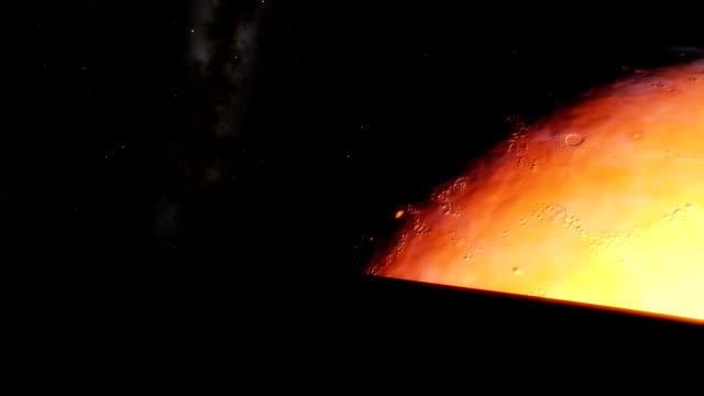 Tele-Timelapse-Animation-mit-2-Exoplaneten,-ein-Hauptstern-und-einer-Galaxie-im-Hintergrund