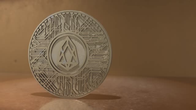 EOS-moneda-(EOS)-blockchain-cryptocurrency-altcoin-3D-Render