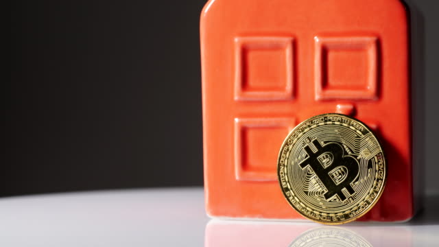 Bitcoin-and-red-home-model