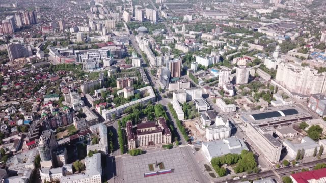 Blick-auf-das-Stadtzentrum-und-Lenin-Platz-in-Woronesch
