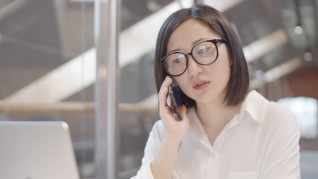 Busy-Female-Office-Worker-Having-Phone-Call