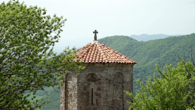 Tower-of-old-monastery-with-ancient-brick-walls