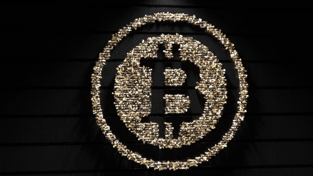 Bitcoin-Krypto-Währung-Blockchain-Verschlüsselung-3D-Animation