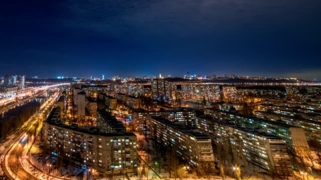 The-beautiful-city-night-landscape.-time-lapse
