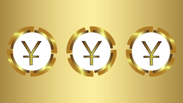Yuan-auf-einem-Farbverlauf-gold
