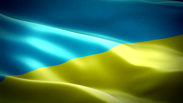 Die-Ukraine-schwenkt-Flagge.-Nationale-3D-ukrainische-Flagge-winkt.-Schild-der-Ukraine-nahtlose-Loop-Animation.-Ukrainische-Flagge-HD-Auflösung-Hintergrund.-Ukraine-Flagge-Closeup-1080p-Full-HD-Video-für-Präsentation
