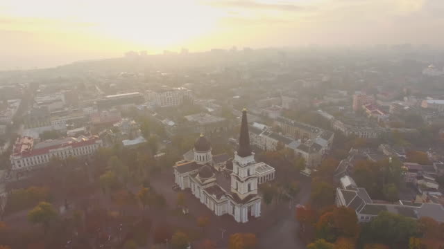 Birds-eye-view-of-Transfiguration-Cathedral-and-Odessa-city-center