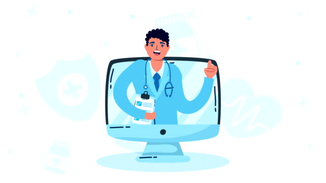 Desktop-mit-Online-Arzt-Technologie