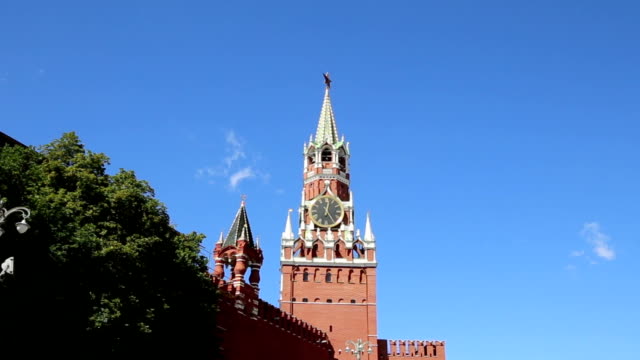 Spassky-torre-de-la-Moscú-Kremlin,-Moscú,-Rusia