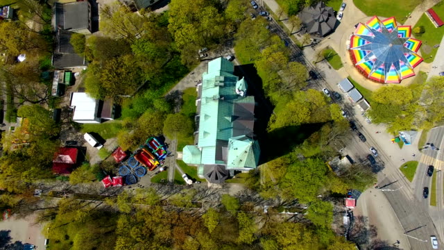 Aerial:-Central-park-of-Kaliningrad-in-summer