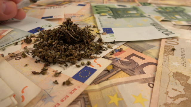 Euro-Banknoten-mit-Marihuana