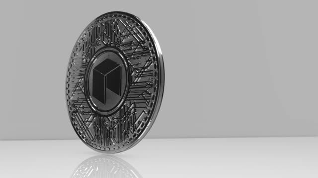 Neo-Münze-(NEO)-Blockchain-Kryptowährung-Altcoin-3D-Render