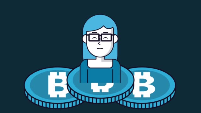 Escenas-de-animación-de-Bitcoin-cryptocurrency-dinero-HD