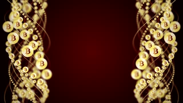 BITCOIN-Münzen-Animation,-Hintergrund,-Rendering,-Schleife