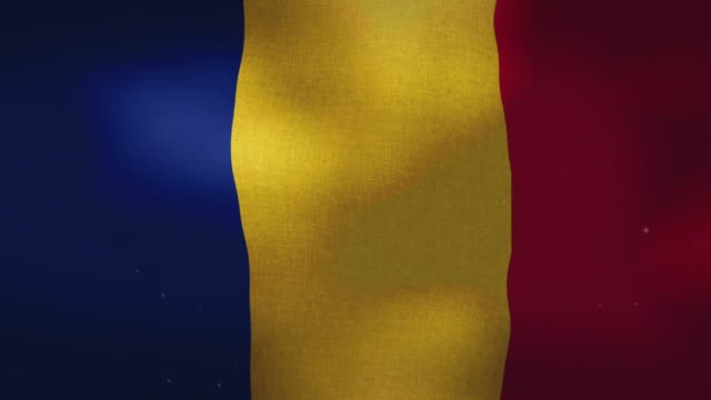 Bandera-Nacional-de-Rumania---agitando