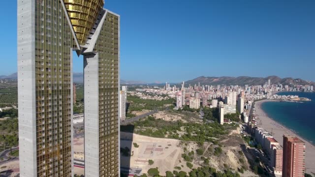 Benidorm,-a-city-in-southern-Spain-with-a-bird's-eye-view.