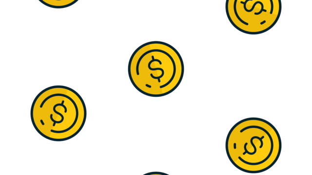 Münzen-Bargeld-Geld-Regen-Animation