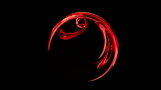 Red-Christmas-ball-abstract-loop-motion-background
