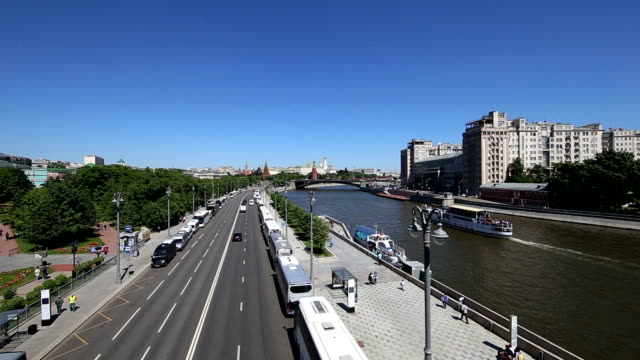Río-de-Moskva-y-el-Kremlin-(día),-Moscú,-Rusia---la-vista-más-popular-de-Moscú