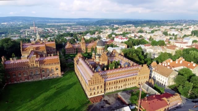 The-Residency-of-the-Chernivtsi-National-University.-Seminary-Church-of-the-Three-Saints.-Seminar-building.-Aerial