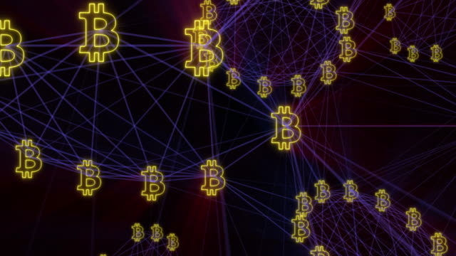 Bitcoin-diferentes-carteras-y-blockchain-libros-son-conectar-juntos-en-una-red-descentralizada-cripto-moneda