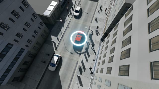 Luftbild-Drohne-geschossen-selbst-fahrenden-Autopilot-autonome-Autos-4K