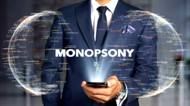 Geschäftsmann-Hologramm-Concept-Economics-Monopsony
