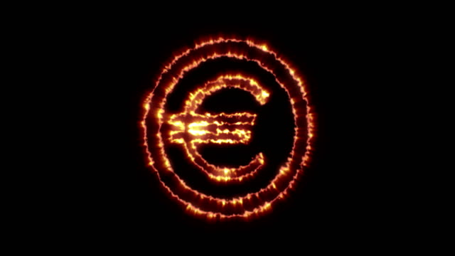 Animation-of-the-explosion-euro-symbol-with-the-alpha-channel