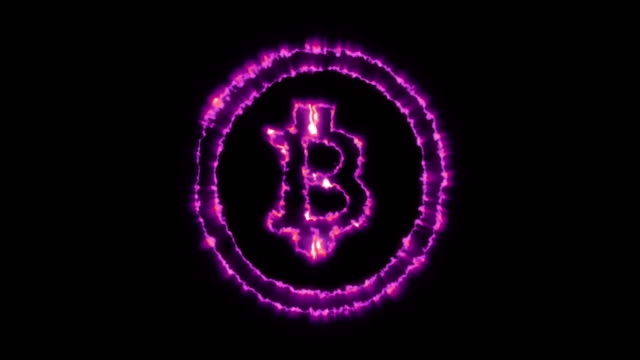 Animation-des-Erscheinungsbildes-Bitcoin-Symbol-mit-dem-Alpha-Kanal
