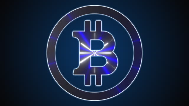 Bitcoin-mit-Neonlinien.-Computergeneriertes-digitales-Symbol.-3D-Rendering-Kryptowährung-über-Web-Hintergrund