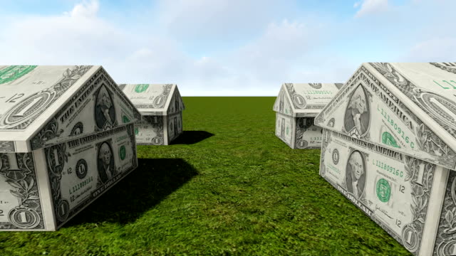 Haus-aus-Bargeld-und-Schlüssel.-Real-Estate-Finance-Konzept