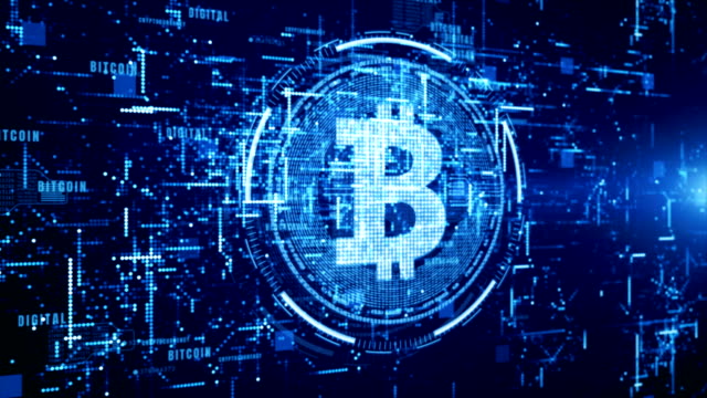 Bitcoin-cryptocurrency-in-digital-cyberspace