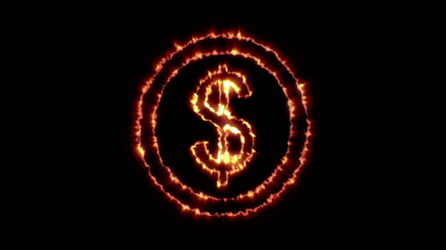 Animation-of-the-explosion-dollar-symbol-with-the-alpha-channel