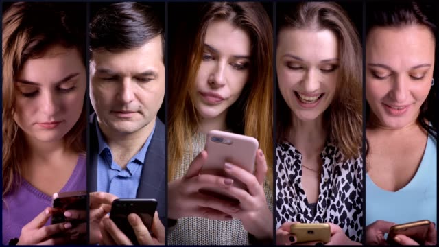 Collage-de-seis-personas-usando-el-smartphone