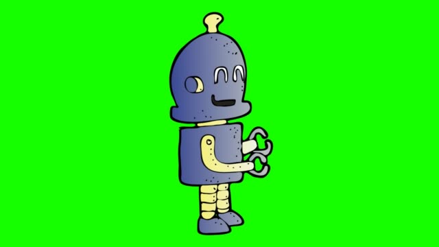 dibujado-a-mano-verde-animación-de-fondo-de-personaje-robot-explicado