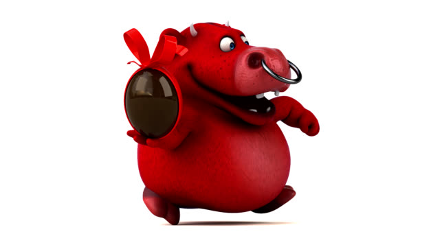 Divertido-Toro-rojo---animación-3D