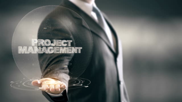Projekt-Mnangement-mit-Hologramm-Geschäftsmann-Konzept