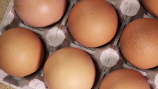 Huevos-recuéstese-en-el-cartón-de-apoyo