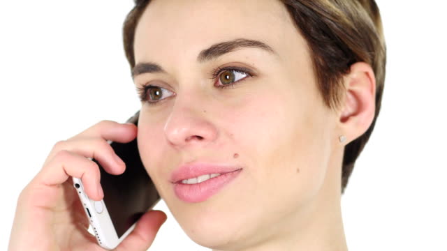 Close-Up-of-Woman-Talking-on-Smartphone-with-Customer