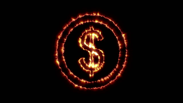 Animation-of-the-explosion-dollar-symbol-with-the-alpha-channel
