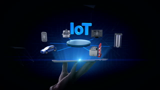 Lifting-tablet,-mobile,-Smart-house,-Factory,-Building,-Car,-internet-sensor-connect-'IoT',-4k-movie.
