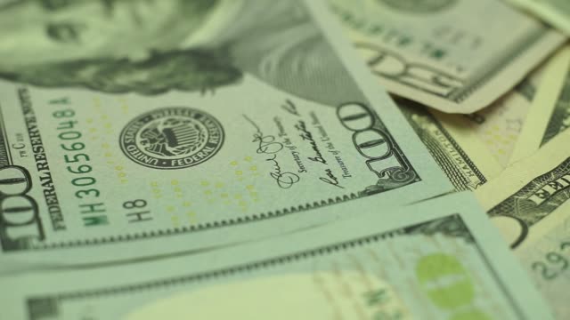 Close-up-Beautiful-Dollars-Background.-American,-US-Dollars-Cash-Money.-Dollar-Banknotes.-Macro-view.