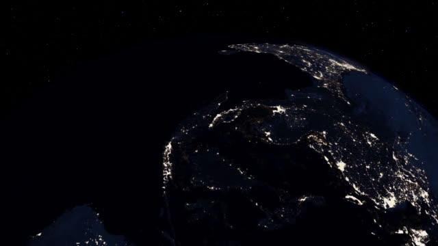 Vista-de-la-Tierra-desde-el-bucle-espacial---Vídeo-en-stock
