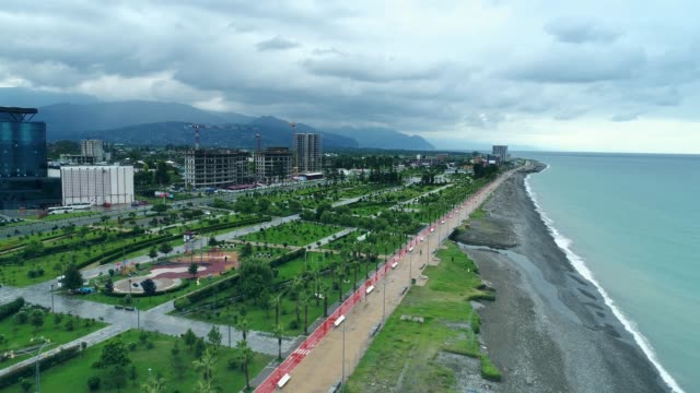 Aerial-view-of-Batumi-at-rainy-day