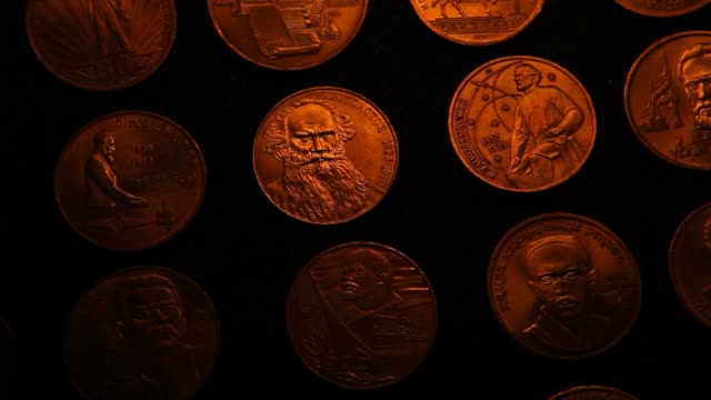 Old-Russian-Coins-footage