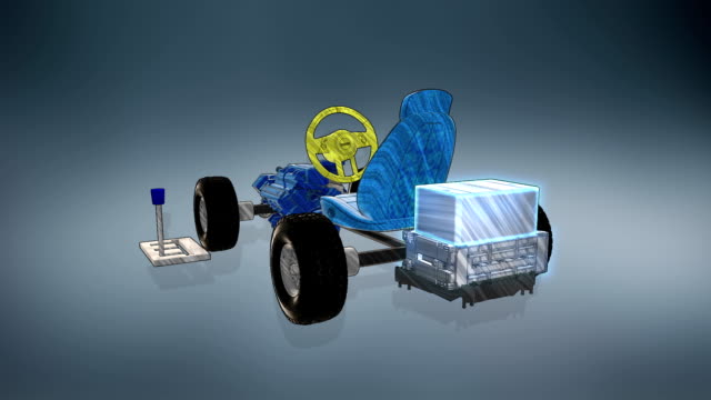 Hybrid-Auto,-elektronische,-Wasserstoff,-Lithium-Ionen-Batterie-Auto.-Abbildung-Bild.