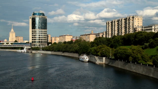Russland-Moskau-Blick-auf-das-Stadtzentrum-und-Gebäuden-der-verschiedenen-Stile.