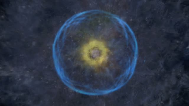 Digitale-Animation-von-einem-kosmischen-Inferno