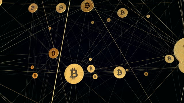Bitcoin-por-cable-animación-red-4K