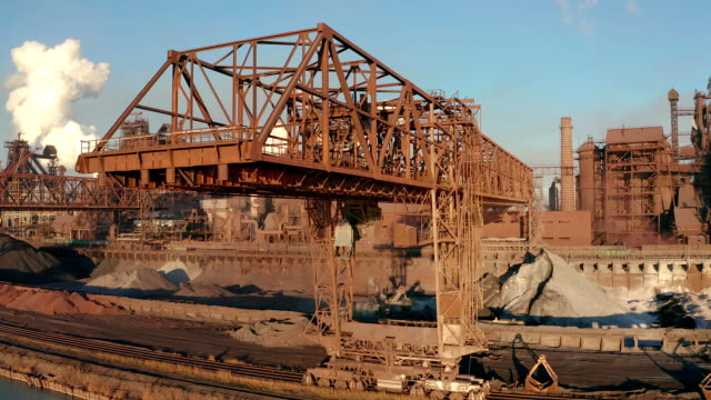 FullHD-Camera-motion-view-of-Industrial-working-crane-bridge